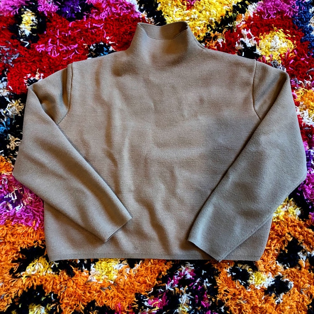 & other stories  Mock Neck (funnel neck) Cropped Sweatshirt